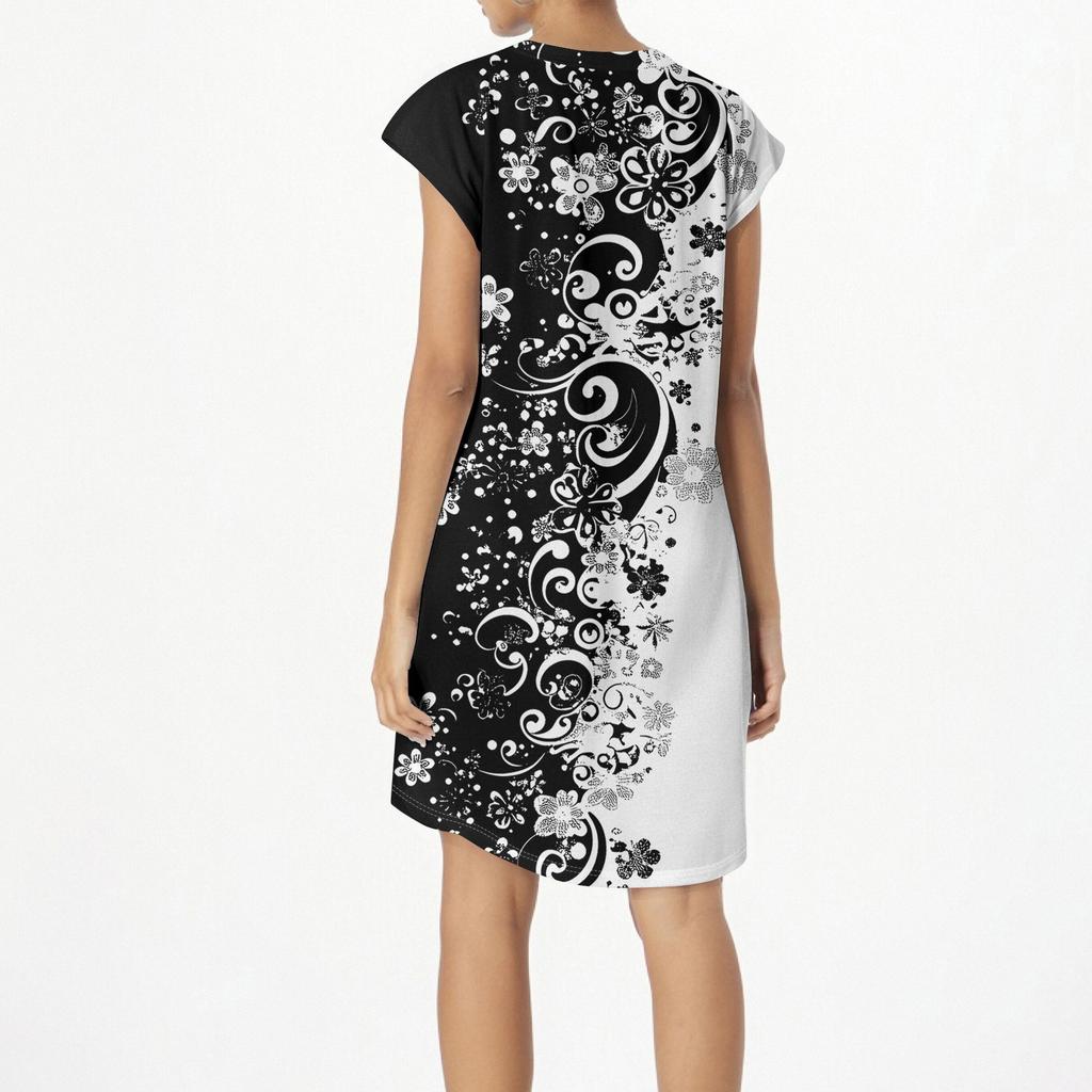 Women's Flower Print Sleeveless Round Neck Casual Dress