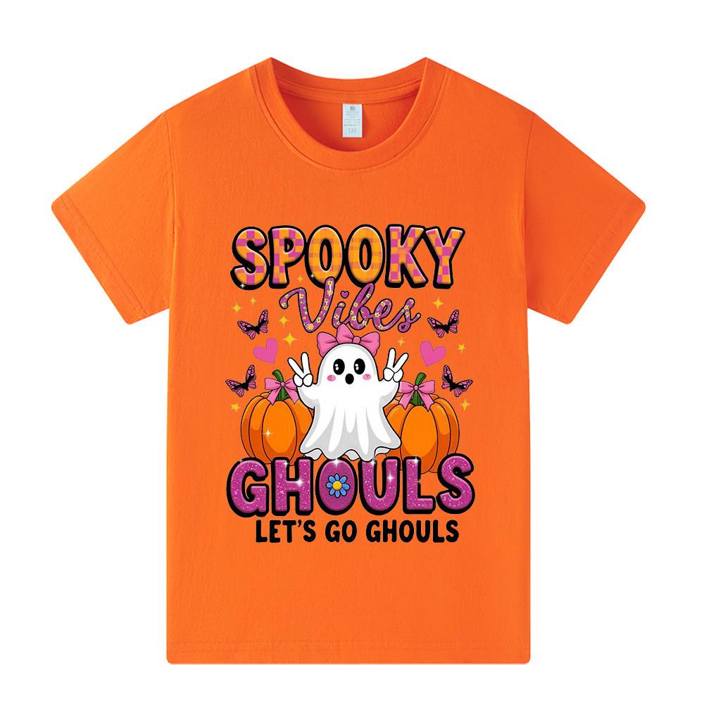 Kid Boys Girls Halloween Pumpkin Ghost Lovely T-shirt
