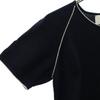 BALLANTYNE Made In the UK Short Sleeve Cotton Knit Cut Navy Women Used