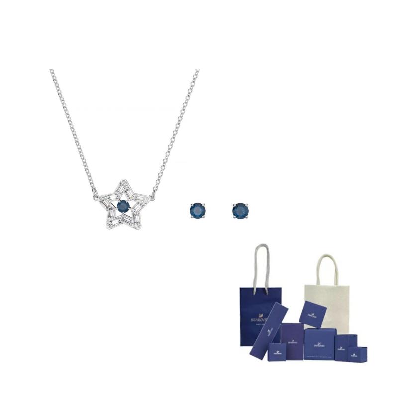 Swarovski Stella Crystal Pendant Necklace F-Original Brand Box And Bag