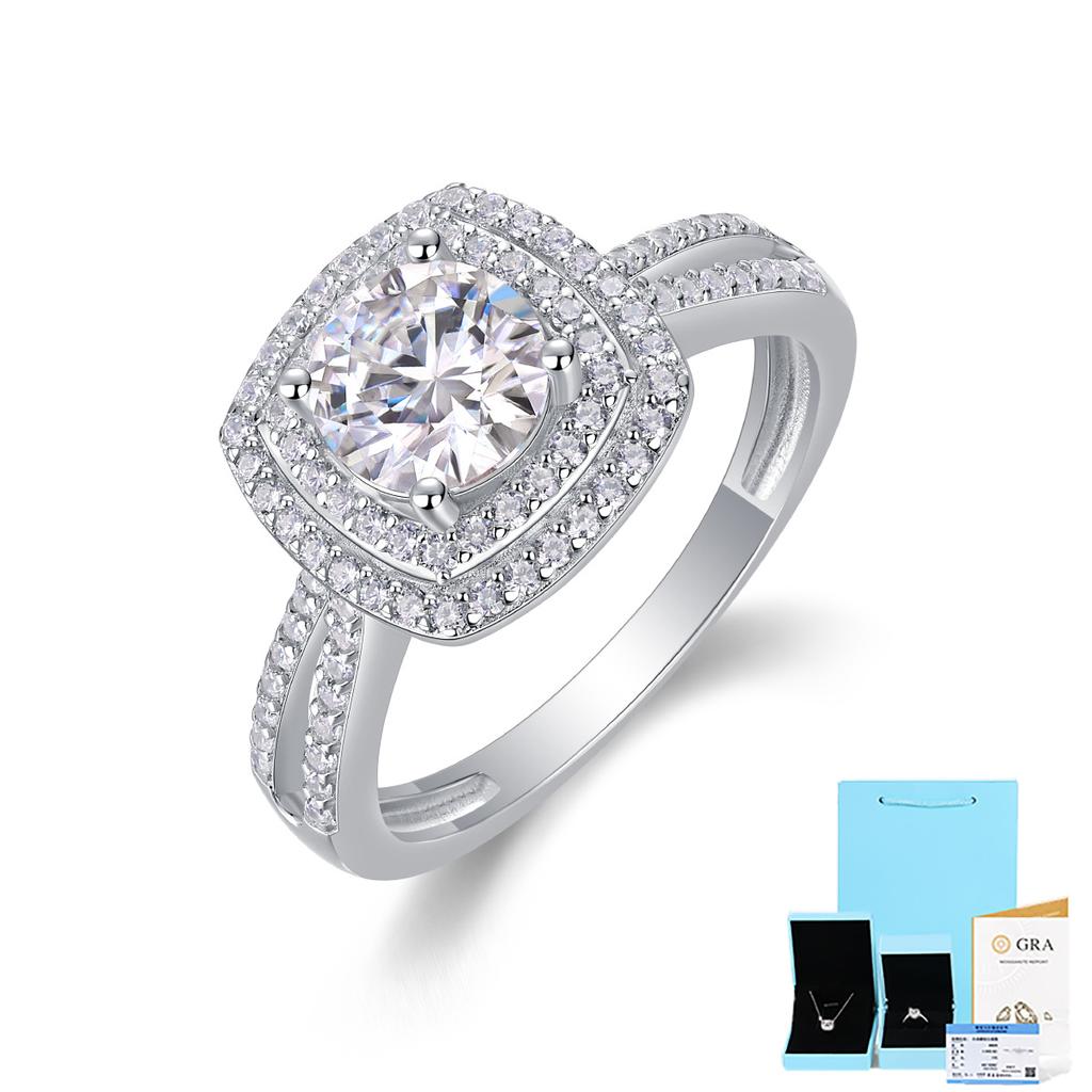 S925 Silver Sweet Holiday Ring Moissanite Ring Jewelry