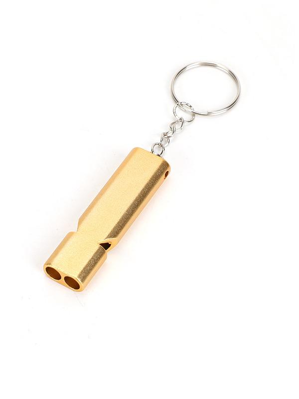 Dual-Frequency Aluminum Survival Whistle with Double Tubes for Outdoor Rescue