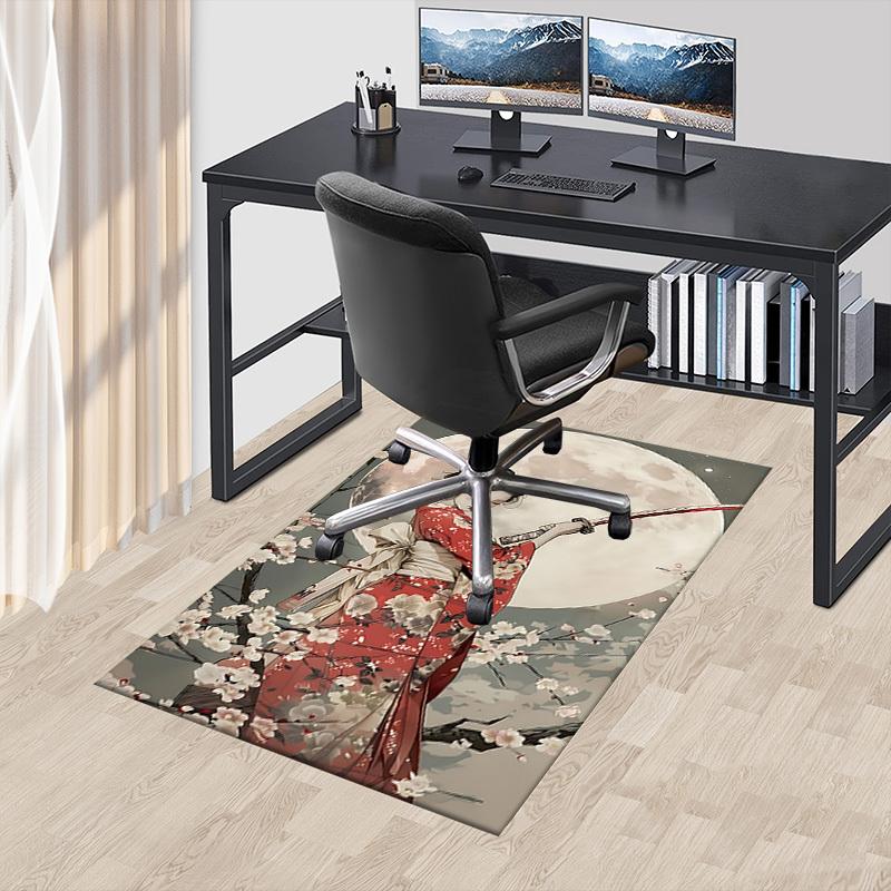 1PC Kimono Flowers Carpet Ultra Soft, Thick & Absorbent, Non Slip Machine Washable Mat for Entryway