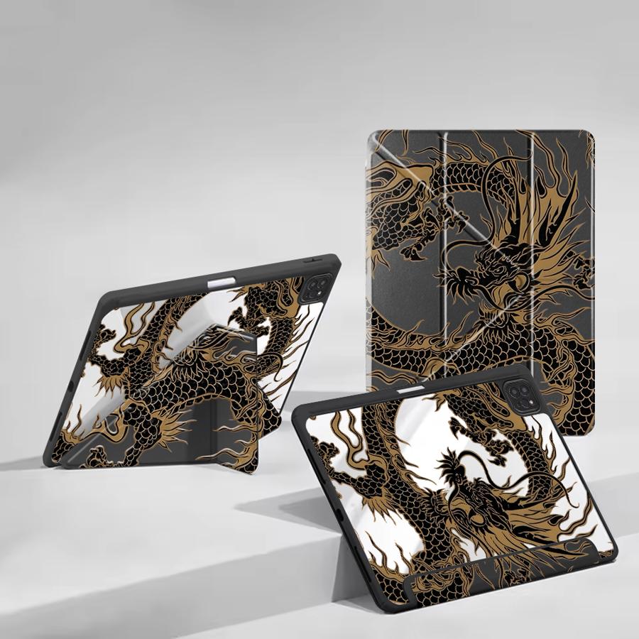 Housse Cool Dragon Support Étui Tablette Pour iPad Pro 2025 Mini 6 7 Air 4 5 M3 M2 1 2 M4 11pouces Pro 11ème 10ème 9ème 8ème 7ème 12.9pouces