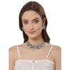 Shining Diva Fashion Latest Stylish Traditional Oxidised Silver Necklace Jewellery Set for Women