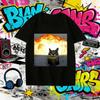 2026 Summer Cotton Tee Cat Explosion Meme Funny Viral Graphic Unisex Women Plus Size Loose Hip Hop Streetwear Breathable Top