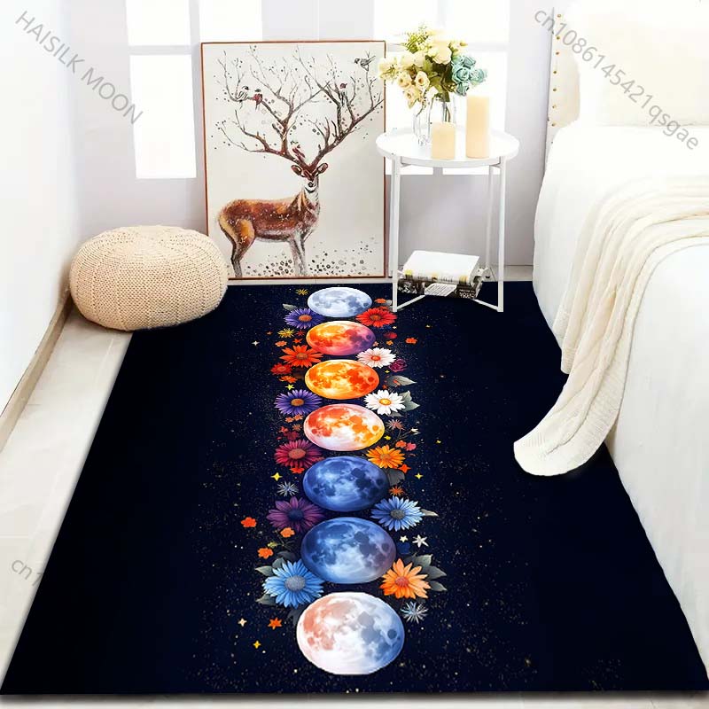 Various Sizes 7 Planetary Creative Pattern for Carpet Living Room Bedroom Bedside Floor Mat Home Decor Sofa Room Area Rug