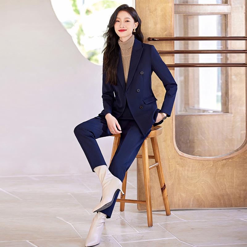 Women's Professional Suit Set: High-End Black Formal Wear for Interviews and Office