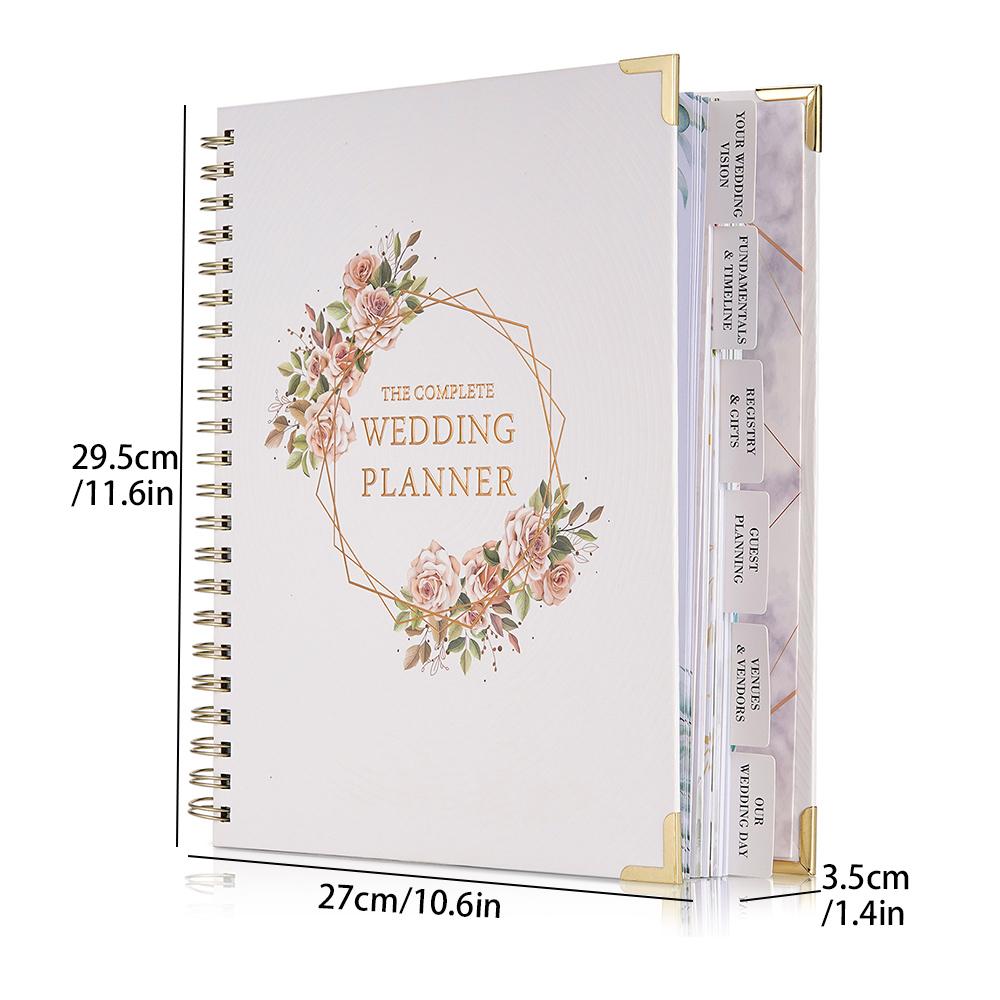 Wedding Plan Book Hardcover Planning Book Bridal Organizer Coil Flip Notebook Engagement Book Calendar Diary Love Witness Gift