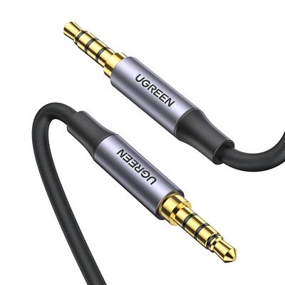 Ugreen Audiokabel 4-poliger Mini-Klinkenstecker TRRS Kopfhörerkabel AUX Stecker auf Stecker Stereo Mini-Klinkenstecker Hochstrapazierfähiges Nylongeflecht Klangqualität 24K vergoldet