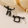 1 Pair Green Eyed Cats Ear Clip Fashionable Ear Jewelry Comfortable Earrings Nonslip Ear Accessories Alloy Texture