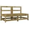 2 Piece Mid Section Sofas with Cushions Pressure Treated Pine Wood