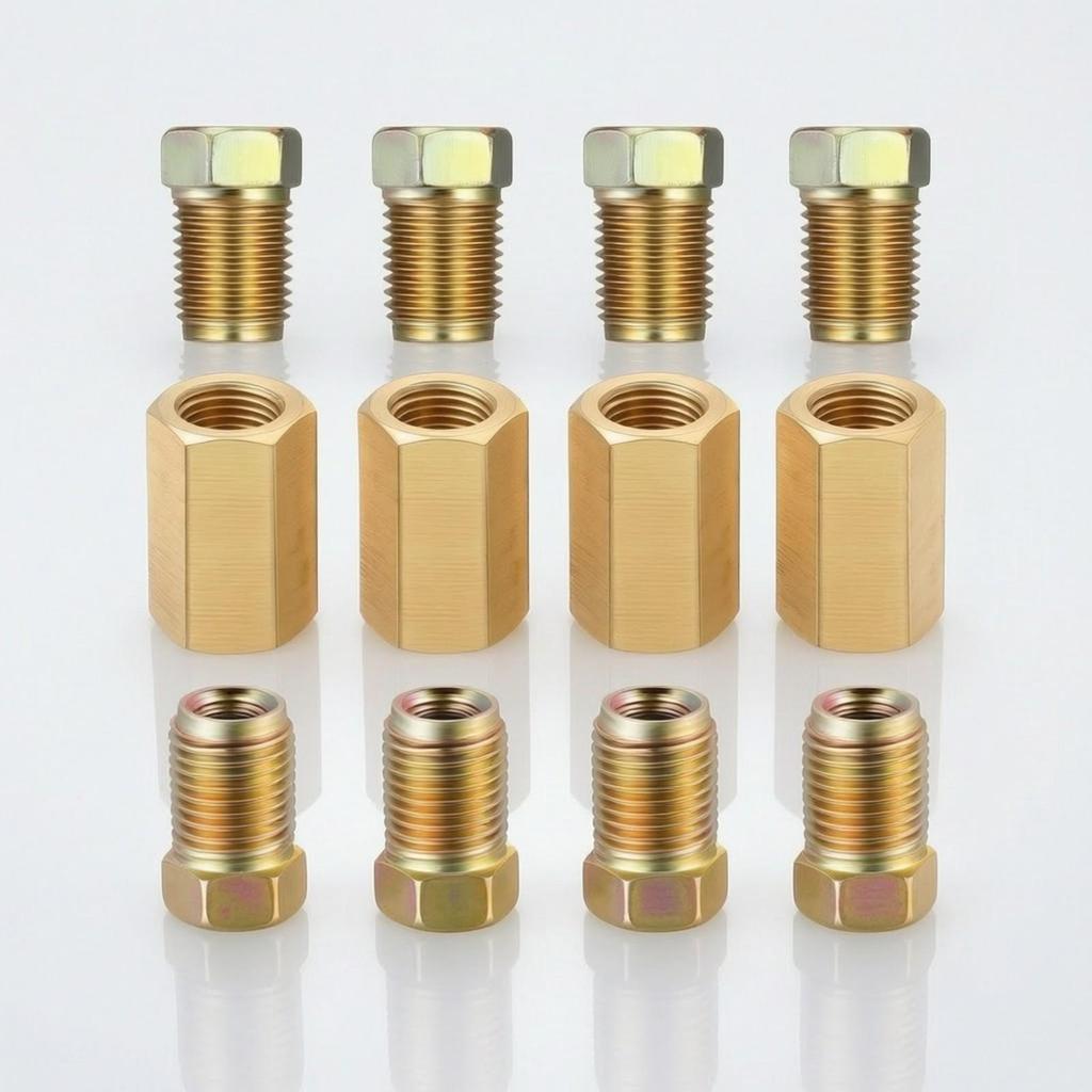 12 Pieces Brake Line Fittings Wide Compatibility Connector Low Non-Ferrous