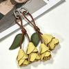 Fashion Pu Leather Tulip Pendant Hanger Bag Charm Multi-color Bag Decoration Car Keyring