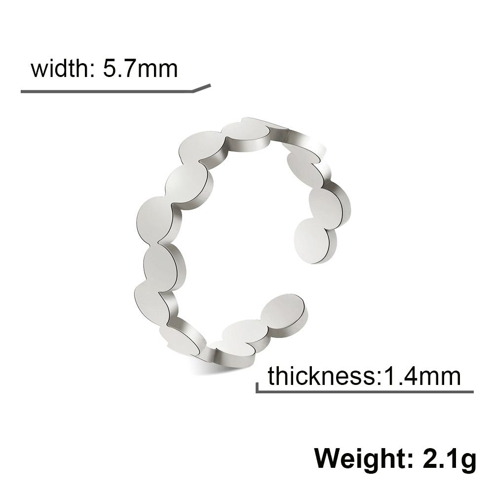 

Геометрическое круглое открытое кольцо из нержавеющей стали, регулируемые кольца для пальцев, минималистичные украшения, новогодний подарок на День святого Валентина для женщин resizable