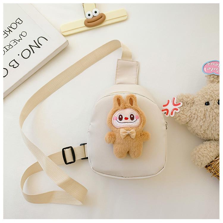 Chest Cartoon Doll Bag Nylon Material Adjustable Shoulder Strap Daily For