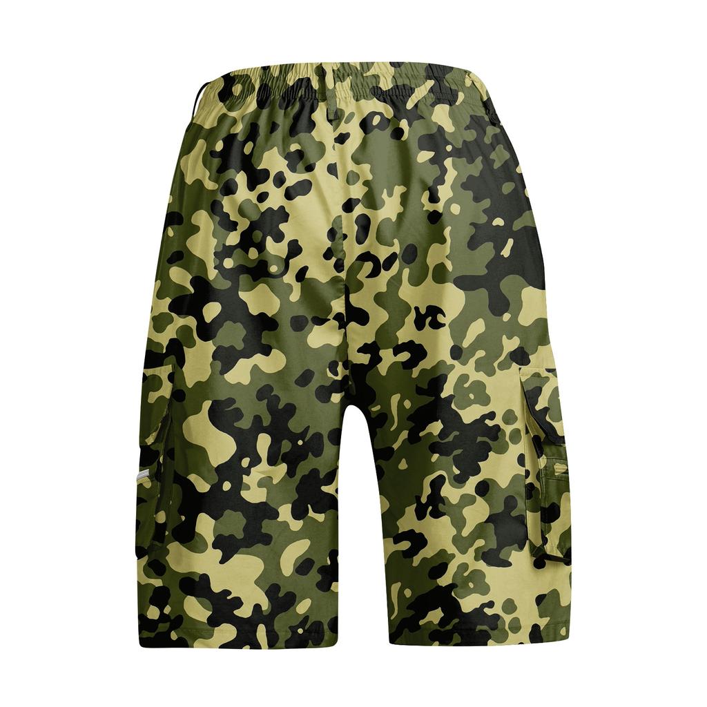 Men's Camouflage Cargo Shorts with Drawstring, Casual Workout Shorts for Summer, Multi-Pocket Elastic Waist Shorts