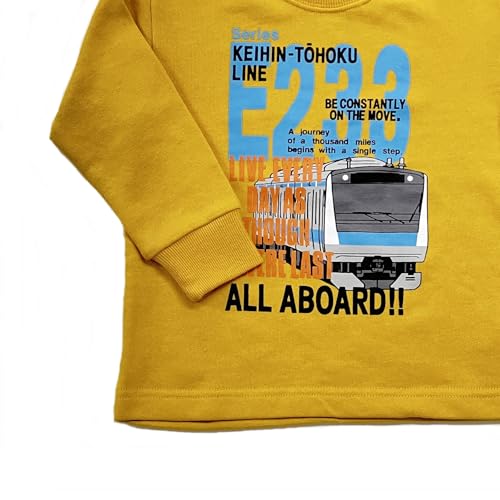 Kiejun Kids' JR Line Train Sweatshirt, Keihin-Tohoku Line, E233, JR East, Railroad Crossing Design, Long Sleeve, Boys, Size 100-130cm, K661 (Size 110,
