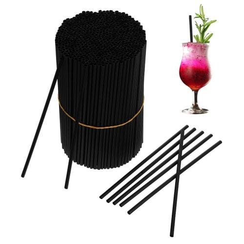 NIYANGLE 1000-Pack Disposable Straws, Black, 100% Diameter, for Coffee