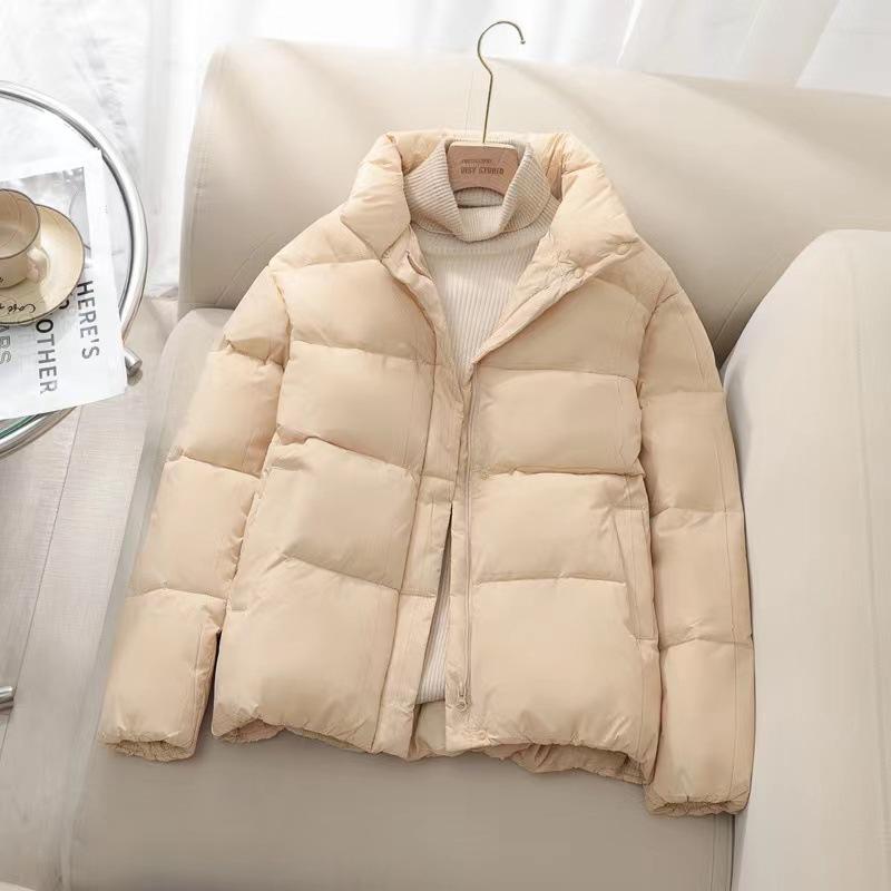 

women s loose and thin loose warm bread clothes short down cotton clothes winter S білий