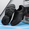 All Black Sports Shoes, Waterproof Casual Shoes with Leather Surface, Not Tired After Standing for a Long Time, Soft-soled Non-slip Running Shoes