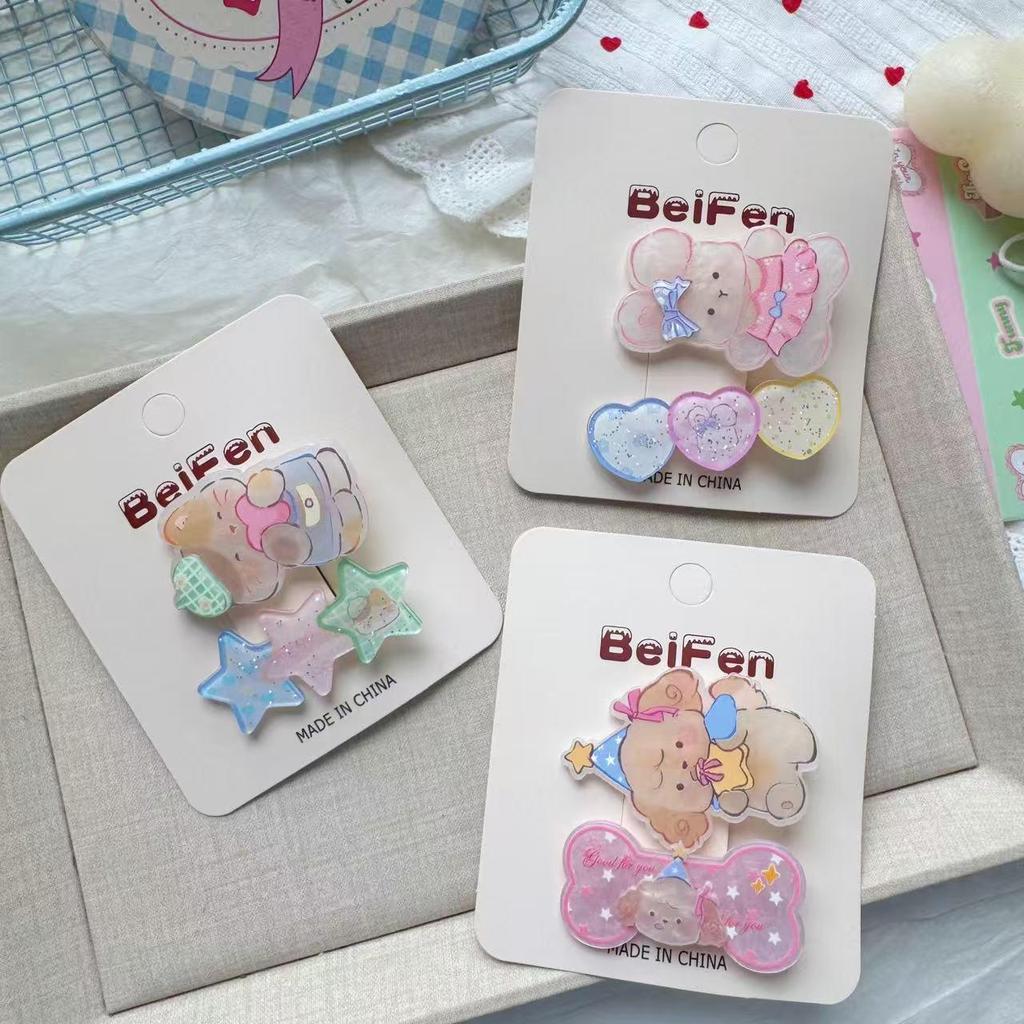 Cute Animal Acrylic Hair Clip for Women & Kids, Dopamine Girl Bangs Side Clip