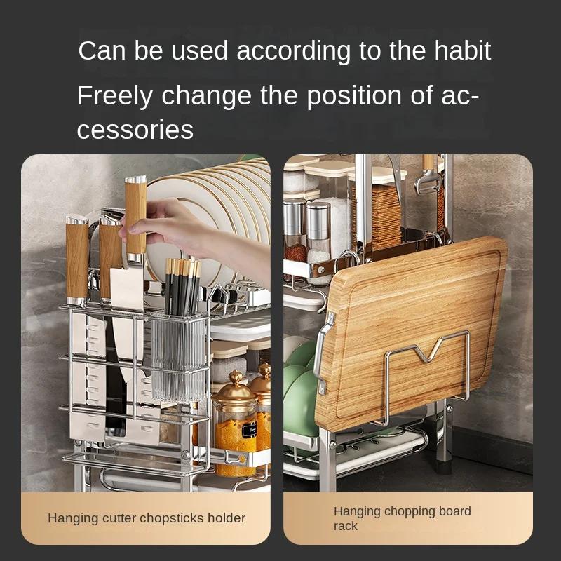 Kitchen Storage Rack for Knives, Bowls, Rack, Multi-functional Stainless Steel Bowl Rack and Knife and Chopsticks Holder
