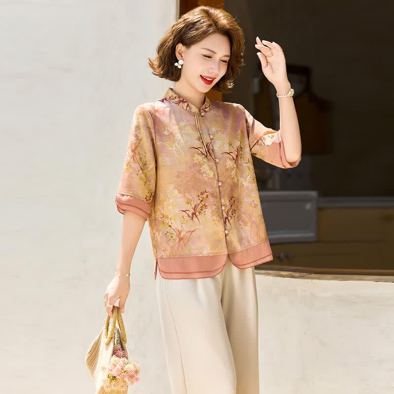 Pasite Ancient Charm New Chinese Style Summer Top & Pants Set for Women