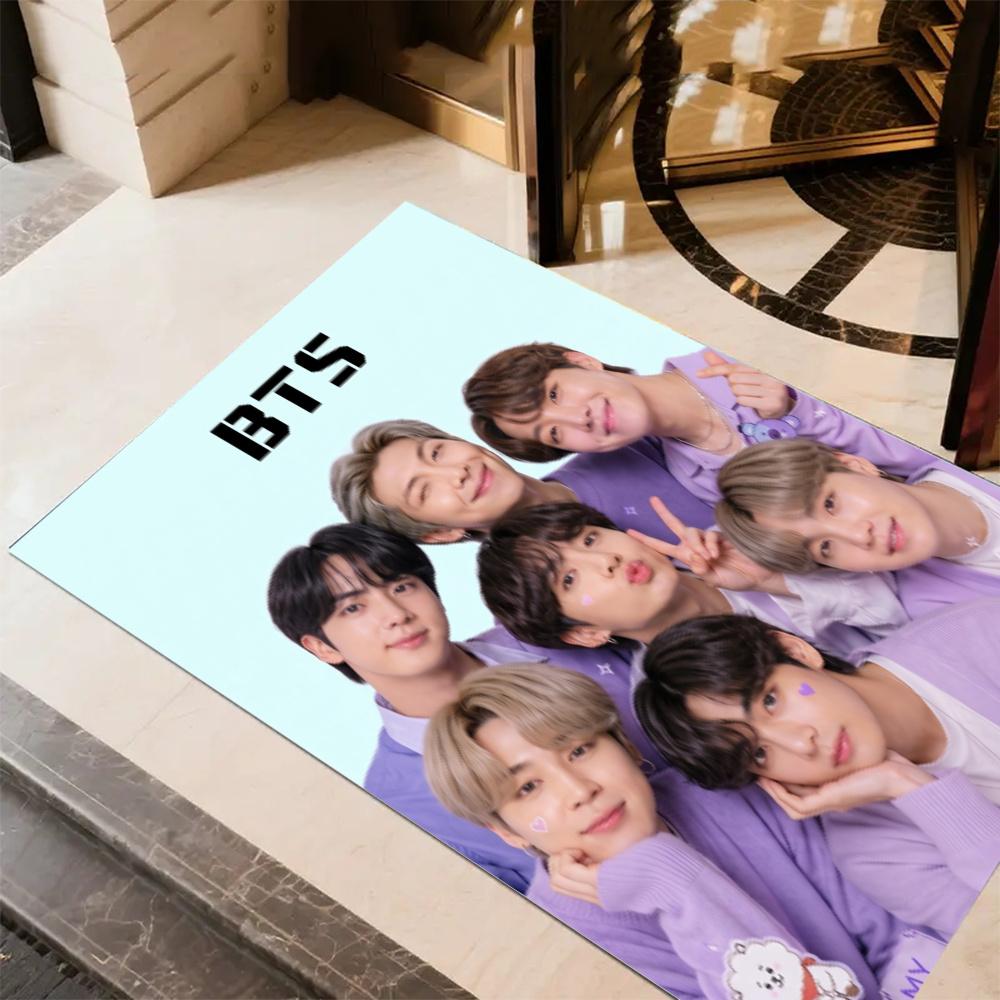 Bts Kpop Group Area Rug Design For Playrooms Kitchen Decorate Room Dormitory Antislip Carpet Anime Office Decor Best For Christmas