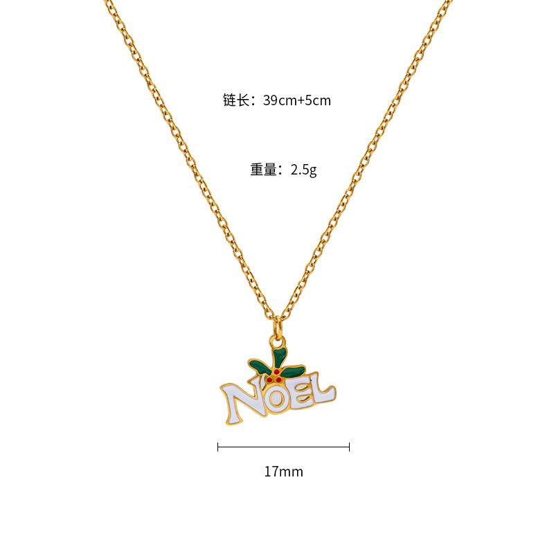 Christmas Versatile Atmosphere Necklace Niche Design Does Not Fade Titanium Steel Accessories Girls