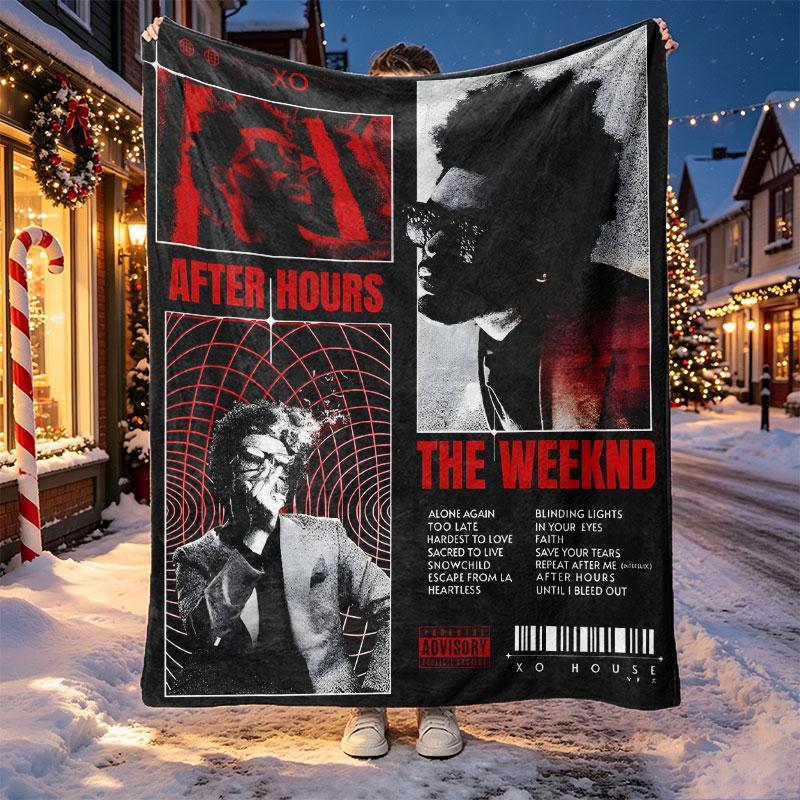 The Weeknd R&B Pattern Blanket for Home Decoration, Bed, Sofa, Car Travel, Camping, Suitable for All Seasons, Birthday Christmas Gift