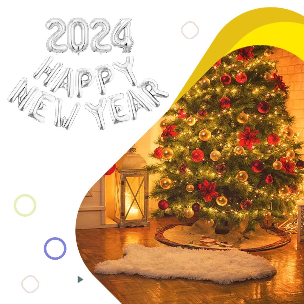 Balon cu umflare ușoară La mulți ani pentru o sărbătoare veselă 2024 Birou folie fără scurgeri Reutilizabil