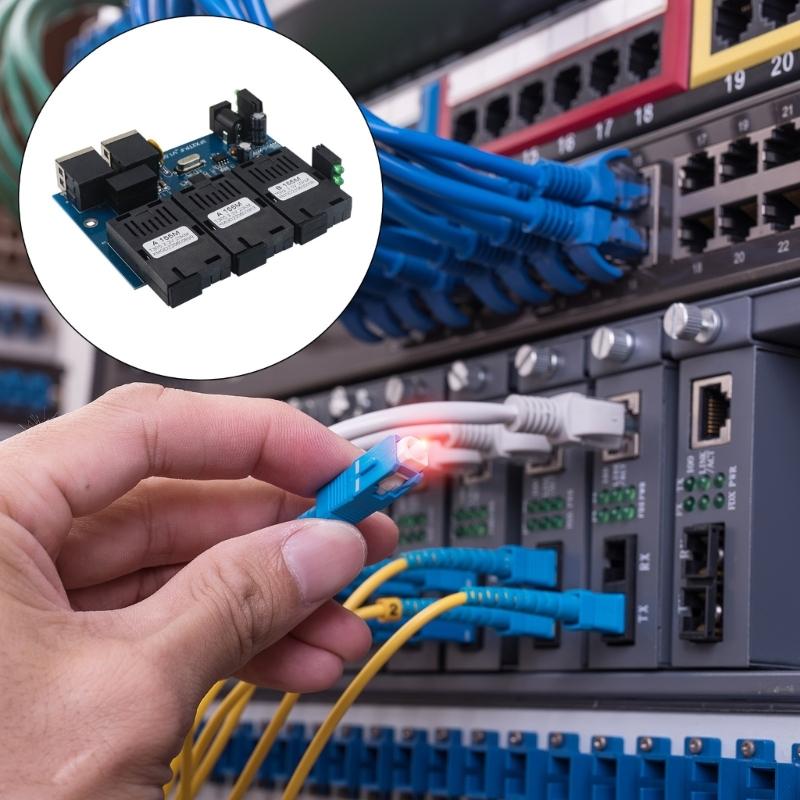 Ethernet Switches Converter 10/100M Reverse POE Switches Output 3 Port Supply Ethernet Fiber Optical Media Converter