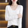 Women's Worsted Wool Mulberry Silk Cardigan, Qinghe Cashmere, 50% Wool 50% Mulberry Silk, Winter Knitted Pullover Autumn Sweater Cashmere Sweater