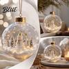 Albero di Natale Appeso Luce LED Calda Ornamento Luminoso a Racconto Pallina Luminosa con Luce Mini Decorazioni Festività Scena Trasparente