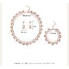 Korean Version of Pearl Necklace Earrings Set Bridal Dress Versatile Accessories Small Fresh Alloy Electroplating Three-piece Set