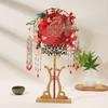 Long Handle Wedding Show Fan Antique Style Decorative Fan Bride Hand Held Fan  for Covering Face