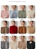 Women's Double-Strand Cashmere Wool Pullover with Rolled Hem