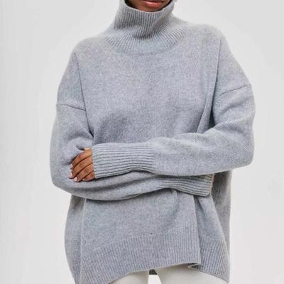 New Fashion Long-sleeved Sweater for Autumn and Winter, Light and Comfortable Round Neck Pullover Solid Color Knitted Sweater for Women