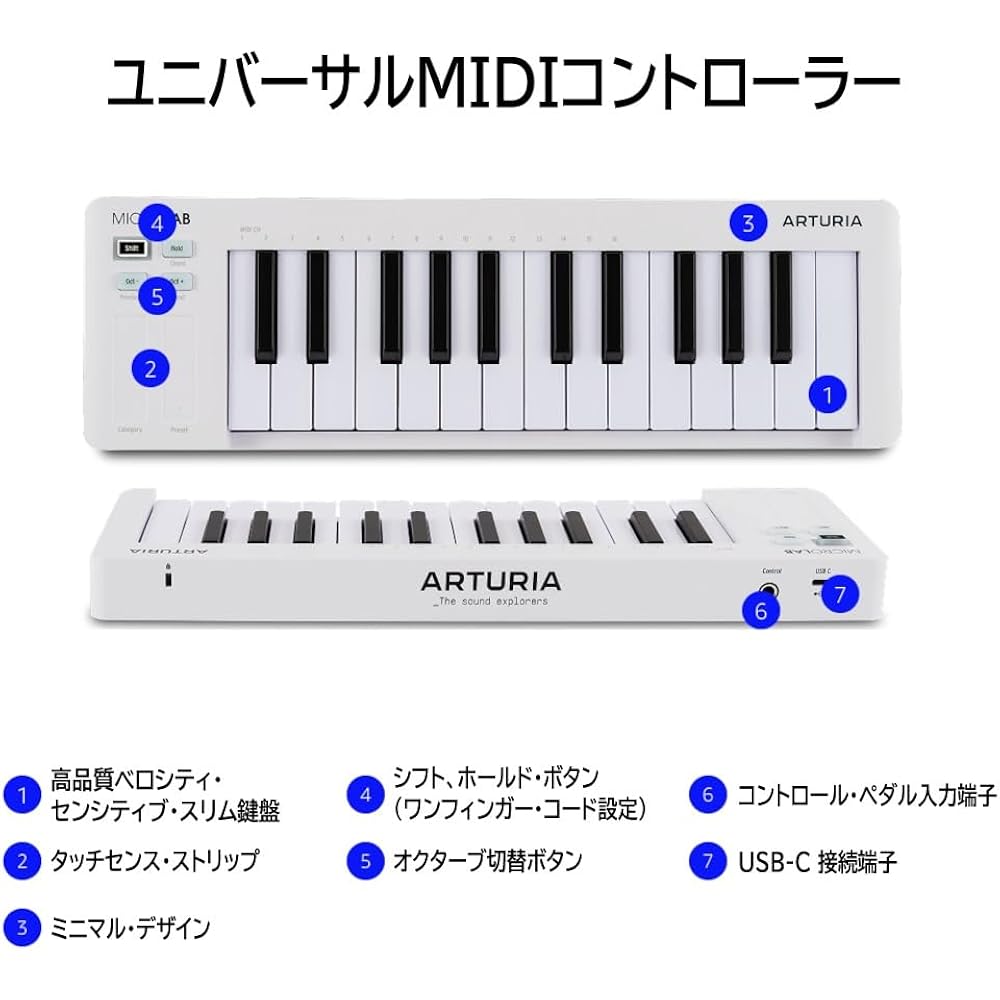 Arturia Arturia Arturia Keyboard Controller MicroLab MK3 25 Keyboard/Velocity Compatible High Def...