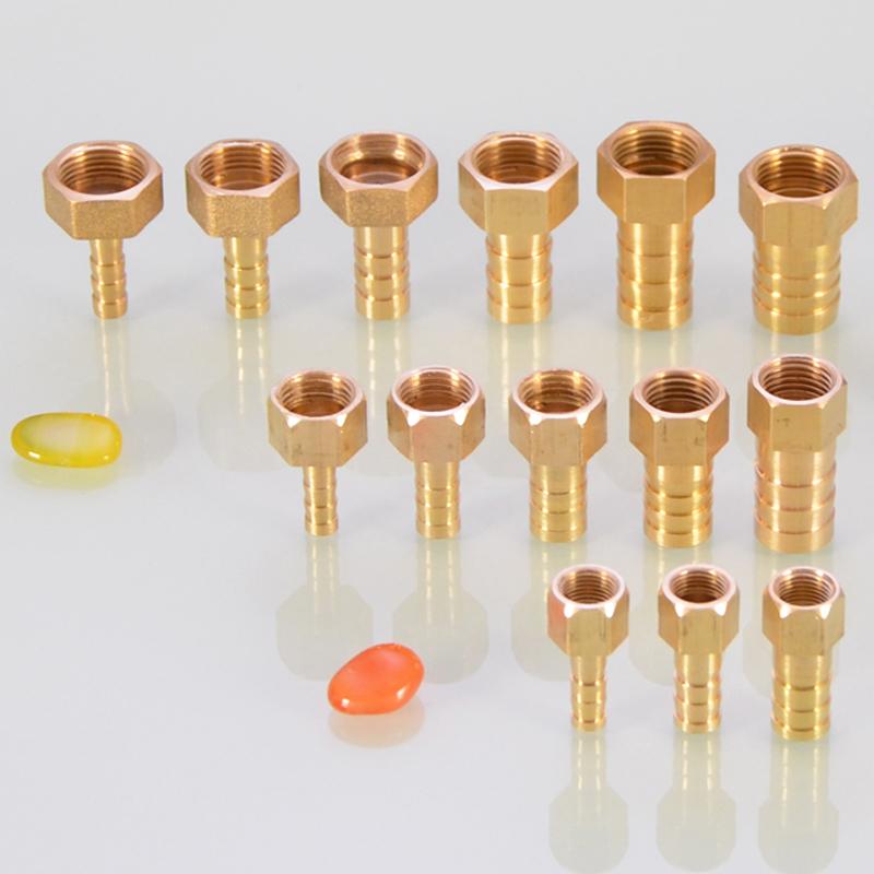 Hongtu Brass Female Thread Hose Connector - 1/8" 1/4" 3/8" BSP, 6-18mm Barb Tail End Fitting (Copper Adapter/Coupler)