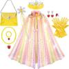 Frozen, Children's Girl, Wallet, Crown Magic Wand, Necklace, Gloves, Set, Elsa Princess Sparkling Cloak