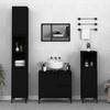 VidaXL Bathroom Cabinet Set 3 Pcs Black Engineered Wood 3185544