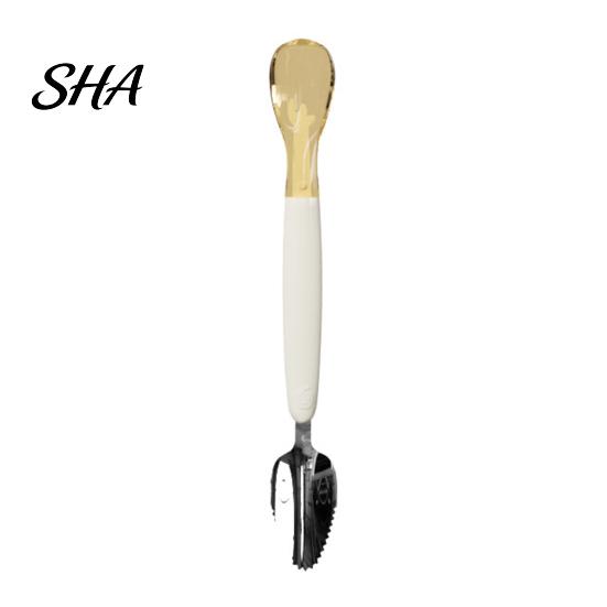 Fruit Scraper Spoon Double Head Baby Spoon, Silicone Feeding with Serrated Stainless Spoons Steel Scraper, Hygienic Infant Tool, for Puree Safe