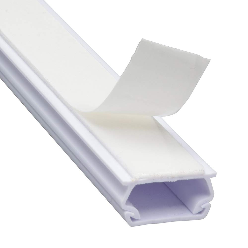 OHM Electric Tape-Attached Wiring Cable Cover Protector, ABS Cable Cover, No. 2, 1m, White, Pack of 10, DZ-AMT21-W, 10P, 00-9500