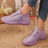 Spring New Violet Fly-woven Mesh Breathable Single Shoes Light Soft Sole Comfortable Fashion Coconut Women's Shoes