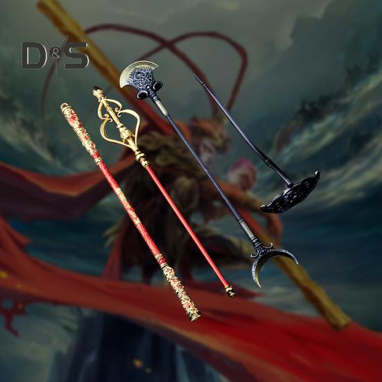 4 Teile/satz Wukong Goldene Knüppel Rake Staff Kit Geschnitzte Reise in den Westen Charakter Waffe Ruyi Jingu Bang Monkey King Bar Golden Hoop Stick Modell