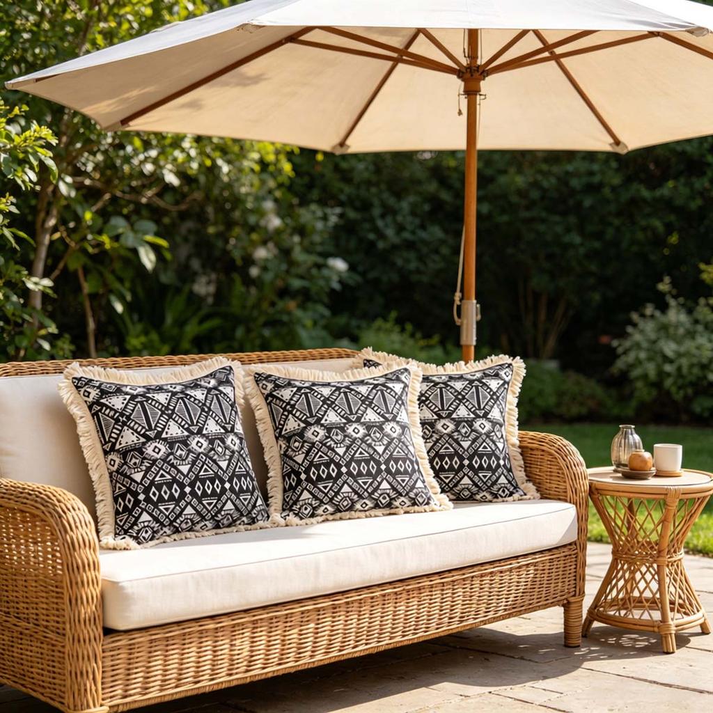 Living Room Backyard Outdoor Home Decor Elegant Tassel Decorative Throw Pillow Covers