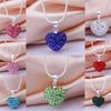 Women's Fashion Rhinestones Love Heart Pendant Choker Chain Necklace Jewelry