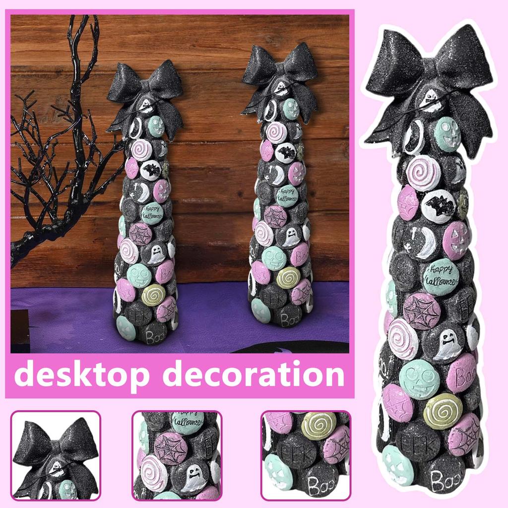 Halloween Black Bow Weird Tree Desktop Ornament,Holiday Decorations,Holiday Gifts For Friends